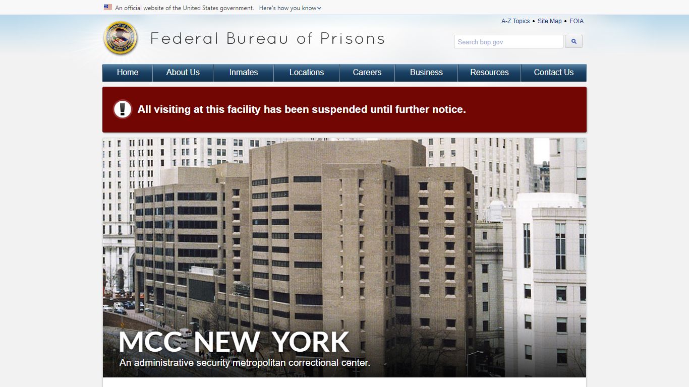 MCC New York - Federal Bureau of Prisons